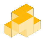 Rotating cube animation representing more efficient production