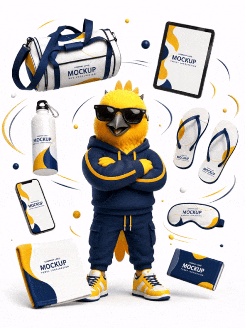 Promotional product mockups animation, looping