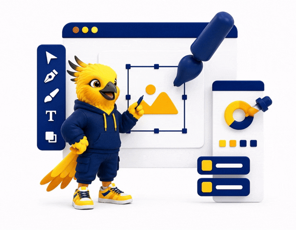 Graphic design and illustration process animation, looping