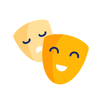 Theater masks icon representing consistent brand expression