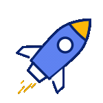 Rocket launch animation representing scalable content creation