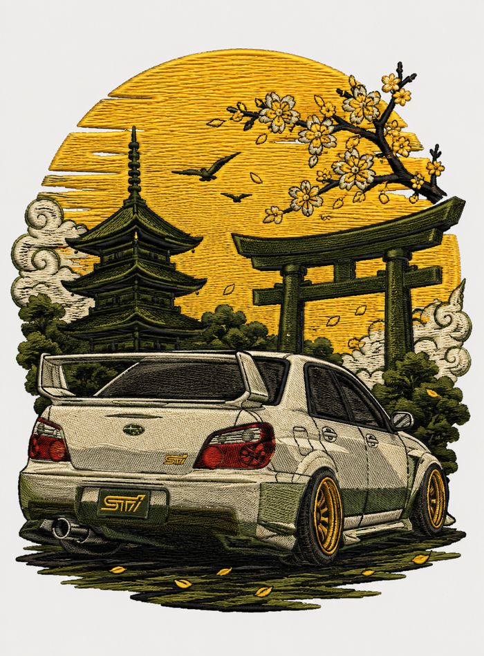 Subaru STI Embroidery Art
