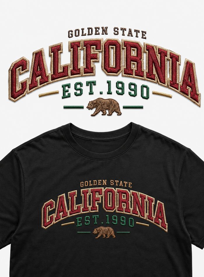 California Embroidery Design